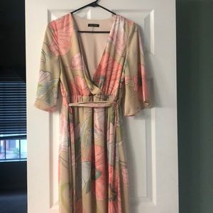 Nude Flower Print Maxi